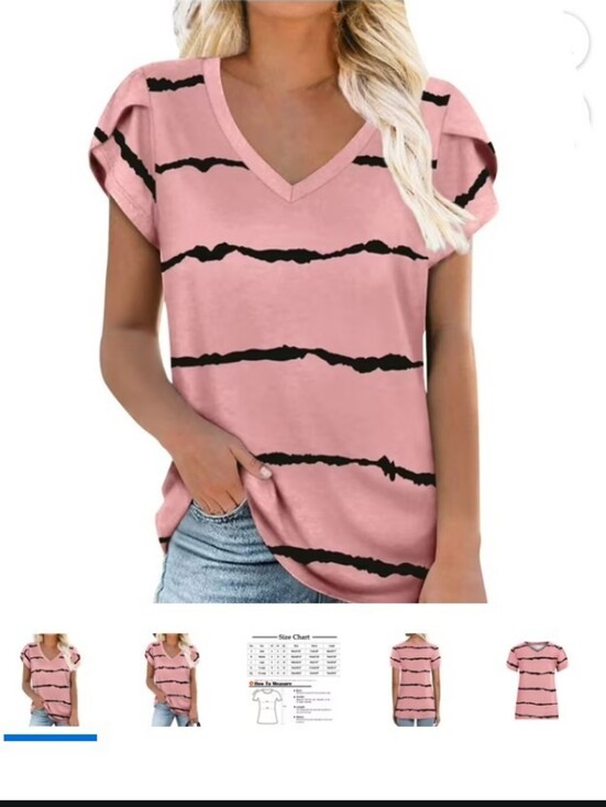 Lounging Tops - 🥳🎊🎉 HP  Pink & Black Short Sleeve Tee V-neck Long Top
